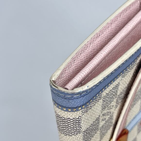 Louis Vuitton Damier Azur Summer Trunk Portefeuille Sarah Long Wallet - Picture 7 of 16